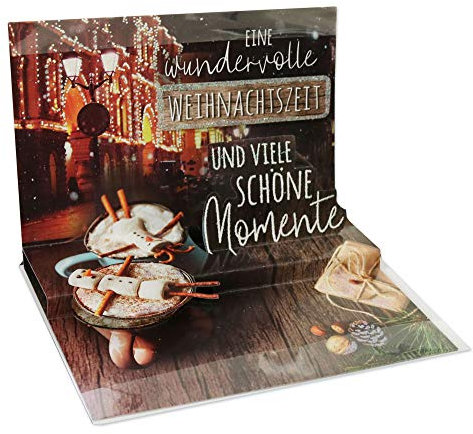 Weihnachten - 3D Pop – UP Karte, mit Glitter inkl. Umschlag - DIN B6
