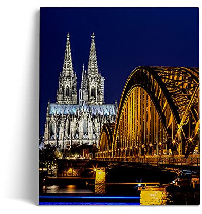 SOSSR DIY Kölner Dom Diamond Painting, 5D Diamant Painting Set, Diamond Painting Bilder für Home Wand Decor Gemälde 40x50cm