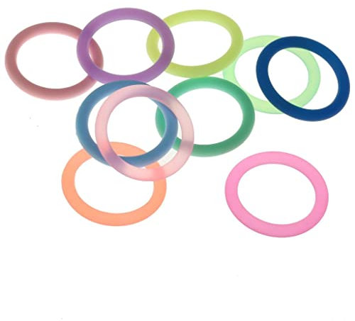 Fenteer 10 O-Ringe Silikon Baby Schnullerkette Clips, Bunt