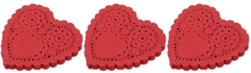 NUOBESTY 300 Pz Blocchi Di Carta Per San Pastiglie Alimentari Ritagli Di Cuori Di Carta Centrini Pastiglie Decorative Per Torte Carta a Forma Di Cuore Sottopiatti Cibo Decorazioni