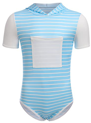 IBAKOM Men's Cute Print Pyjamas Bodysuit Leotard Top Short Sleeve Romper Pjs Nightwear Sleepwear