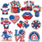 Hoteam 12 Pieces Patriotic Refrigerator Magnets Decorative American Flag USA Gnome Magnets for Refrigerator Holiday Magnets Fridge Garage Door Decorations Magnetic Fourth of July Car Decorations