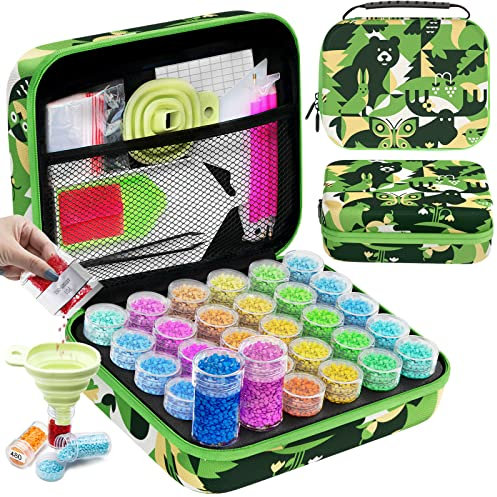 ARTDOT 5D Diamond Painting Zubehör Boxen, 30 Stück Aufbewahrungsbox für Diamond Painting Bilder Steine Samen Schmuck Strass Perlen DIY Handwerk Als Geschenk (Wälder)