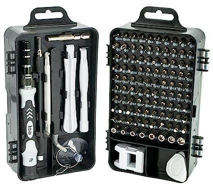 Intirilife Set de herramientas de precisión de 115 piezas - Herramienta de mecánica fina, kit de destornilladores para la reparación de teléfonos inteligentes, gafas, portátiles, tabletas etc