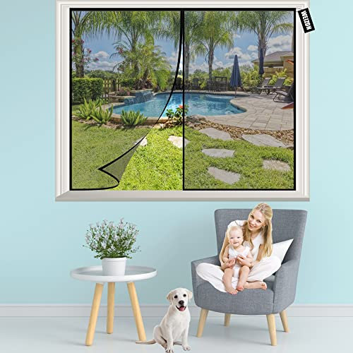 Tenda Zanzariera Magnetica 100x160cm Nero Zanzariere su Misura Chiudi Automaticamente Rete di Ottima qualità per Balconi Portefinestre Casa
