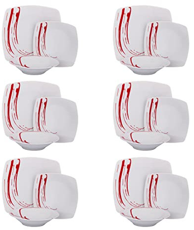 Set di 18 ciotole Leila rosso rosso tavolo