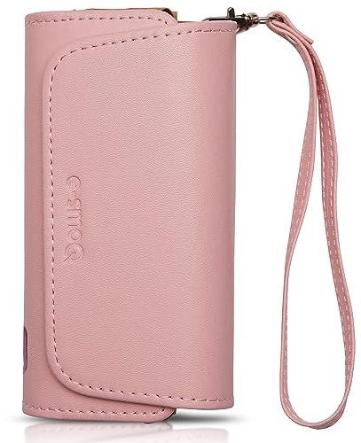 [20+ Colori] e-smoQ Custodia per IQOS ILUMA, Cover in Pelle PU di Alta Qualità - Borsello/Astuccio Sigaretta Elettronica, Organizer per Accessori (Rosa)