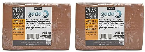 Pebeo - Arcilla de cocción roja, 5 KG - Arcilla para escultura - Arcilla de cocción roja - 5 KG (Paquete de 2)
