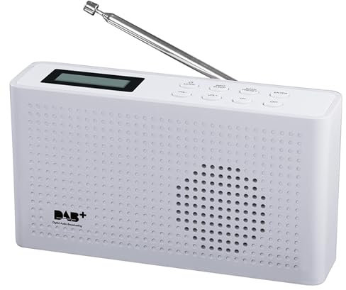 Reflexion TRA26DAB/W Tragbares UKW Radio mit DAB/DAB+ (16 Watt) Displayanzeige, Intregierter Akku, 20 Senderspeicherplätze, weiß