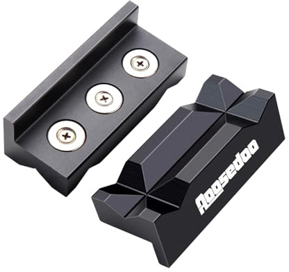 AOOSEDOO 4 Aluminum Vise Jaw Pad AN Fittings Vise jaw, Bench Vise Jaw Pads Professional multi-purpose vise jaw protector of any metal desktop vise black. (One pair, Black, Aluminum)