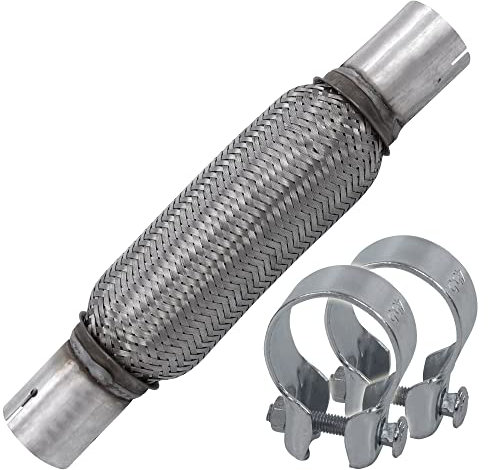 ATEC Germany 1x tuyau flexible d'échappement avec tuyaux de raccordement 45 x 200 Inner braid ; 2x colliers de montage