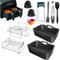 Hmfmdy Air Fryer Accessories, Set of 11 Ninja Air Fryer Accessories, Silicone Air Fryer Liner, Dual Air Fryer Racks & Mini Cake Mold for Ninja Dual AF300UK AF400UK AF500UK AF451UK Tower T17088 Black