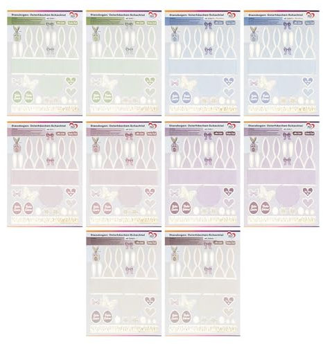 Ideen mit Herz Stanz-Bogen mit Schachtel | Oster-Hase | Häschen-Motiv | Versteck Ostern | Geschenk-Verpackung | DIY | Kreiere Geschenke zu Ostern | DIN A4 | 10 Bogen