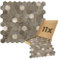 Dalsys Wandpaneele selbstklebend, Hexagon Muster 0,88m², 11 Stück Braun Gold Wandverkleidung feuchtigskeitsbeständig, Premium Qualität für Bad und Küche