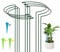 KAZITOO 6 Pack 40cm Half Round Garden Plant Support Stakes, Metal Bow Type Flower Supports Ring Cage with 3 Self Watering Spikes for Peonies, Hydrangea, Interlinking to Make Border, Rows, Circles
