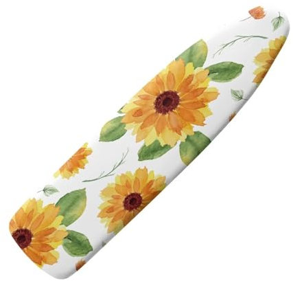 HOWILATH Sunflower Print Ironing Board Cover 145 x 45cm Soft Fabric Iron Board Cover Washable Ironing Board Replacement Covers, Easy Cleaning-2XL