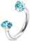 Hufeisen Piercing Chirugenstahl 316l Septum Ring Zirkonia Kristal 1,2 mm Ohr Nasenpiercing Nippel Intim Silber Schwarz Gold Rose Glitzer Tragus Helix Farben Innengewinde Silber/Aqua, 3 mm