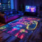 SSWH Gaming Teppich Für Jungenschlafzimmer Controller Muster Spielteppiche Wohnzimmerteppiche Flurteppich Waschbar rutschfeste Bodenmatte Fußmatte Kinderzimmerdekoration(Size:100x160cm,Color:C)