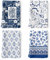 Arquiel Torchons De Cuisine Coton Vaisselle Lot de 4, Serviettes de Cuisine Torchon Vaisselle 100% Coton avec Accroche Très Absorbant Serviettes de Bar 50 x 70CM Motif RéTro Bleu