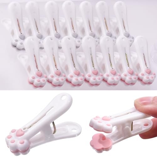 24 Pcs Cat Claw Laundry Clip Windproof Sock Clips Clothespins Clothes Hangers Heavy Duty Hook Food Clips Peg Clothes Pins Sock Fixing Clips Socks Clamp Dry Clothes Clothing