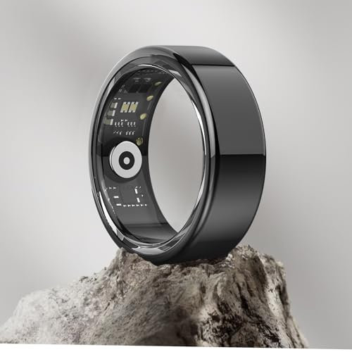 DEKELIFE 2024 Neu Smart Ring Herren Damen, Fitness Ring Tracker Gesundheitsring mit Herzfrequenz, SpO2, Schlaftracker, 100+ Sportmodi IP68 Wasserdicht Smartringe für Android und iOS, Size 10, Schwarz