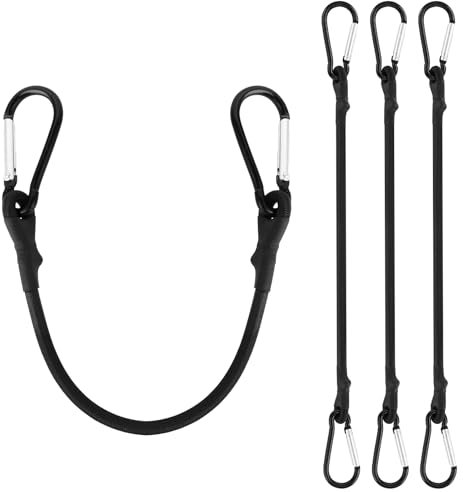 4 Stück Spanngummi mit Haken, 30cm Spannseil Schwarz Expander mit Haken Hochbelastbare Spanngurte Expanderseil Gummibänder für Ladungssicherung für unterschiedliche Gepäckarten