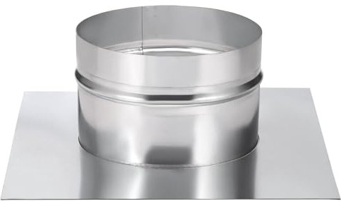 PATIKIL 6 Kanal Anschluss Flansch Verzinktem Stahl Luft Kanal Platte Trockner Entlüftung Schornstein Obere Platte für Heizung Kühlung Lüftung HVAC Abluft Lüfter Entlüftung Systeme 10x10