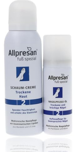 Allpresan Fuß spezial Nr. 2 Pflege-SET aus Nagelpflege-Öl für trockene und brüchige Nägel 50 ml & Schaum-Creme für trockene Haut an den Füßen 125 ml