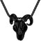 OAKKY Men's Stainless Steel Personality Vintage Hip Hop Devil Ghost Goats Sheep Skull Head Pendant Skeleton Amulet Necklace Black Free Chain