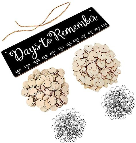 SEWACC 1 Satz Geburtstagskalender Kommode Geburtstags-Erinnerungstafel-Kit Strumpffüller countdown kalender countdown calender Geschenkanhänger aus Holz Familien Adventskalender 2023