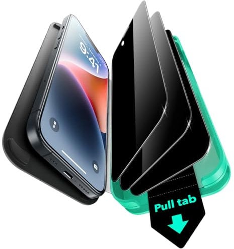 ESR für iPhone 16e/14/13/13 Pro für Panzerglas Sichtschutz, HD klar, gehärtetes Glas mit einfacher Befestigung, automatisches Staubentfernungswerkzeug, hüllenfreundlich, 3 Stück
