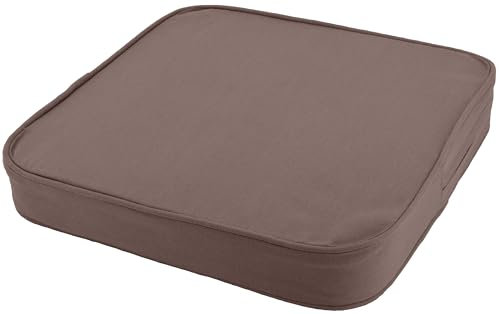 Orthopädisches Sitzkissen Minimalist - 100% Baumwolle mit Kaltschaum-Schaumstoff - Qualitatives Stuhlkissen - Feste Qualität - Waschbar (1, Taupe/Braun, 40x40x6cm)