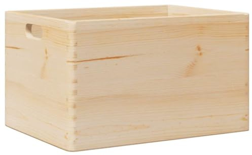 vidaXL Holzkiste mit Griffen 40x30x23 cm Massivholz Kiefer
