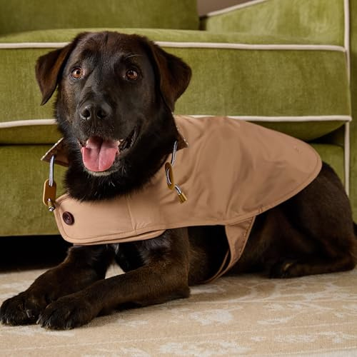 Rosewood x Joules Burra Brown Raincoat for Dogs, Large, Washable, Lightweight, Water-Resistant Dog Coat for Large Dogs