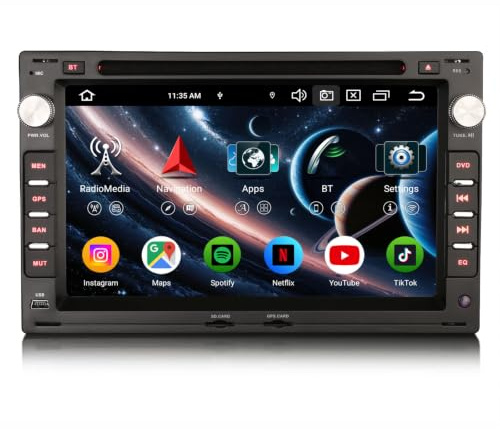 Erisin 7 Zoll 8-Kern 8GB+128GB Android 16 Autoradio Bluetooth GPS Navigation Für VW Passat B5 Golf 4 Jetta Sharan Polo T5 Skoda Octavia Superb CarPlay Android Auto DSP WiFi DAB+ RDS OBD2 Canbus CD DVD