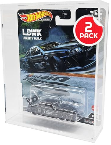 EVORETRO Premium Schutzhülle kompatibel für Hot Wheels Premium Series - 2er Set, langlebiges Display & Aufbewahrungskoffer zum Schutz Ihrer Sammlerstücke, Druckguss-Autos, transparentes Design für