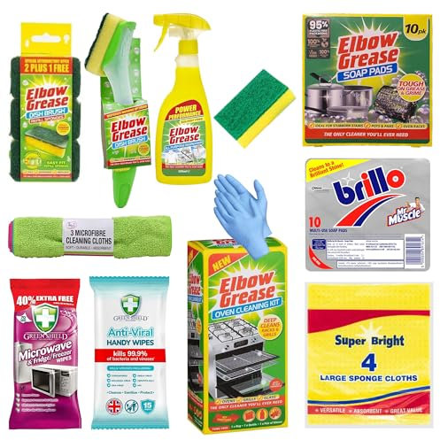 Cleaning Products Bundle | Home Essentials Household All Purpose Complete Cleaning Degreaser Bundle | 11 items | Bundle With Elbow Grease cleaning Kit - Ultimate cleaning products bundle