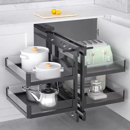 Organizador extraíble de esquina ciega para gabinete de cocina, con 4 cestas, estante deslizable, organizador de gabinete para el hogar, la cocina, universal izquierdo y derecho 800