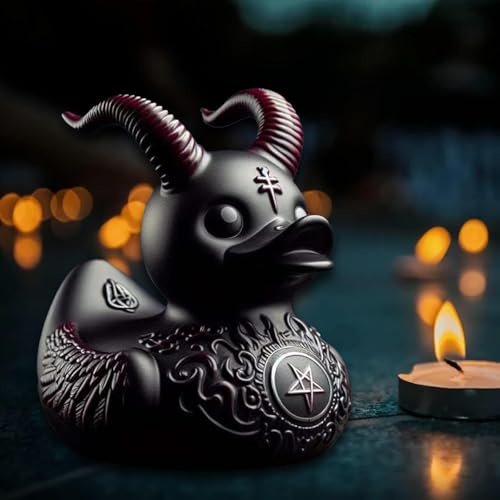 Pipihome Punk-Enten aus Kunstharz, Gothic, Heimdekoration, Geschenke für Frauen und Männer, Goth, dekoratives Wohnaccessoire, Satanische Ente, witzige Geschenke für Schreibtisch, Schlafzimmer