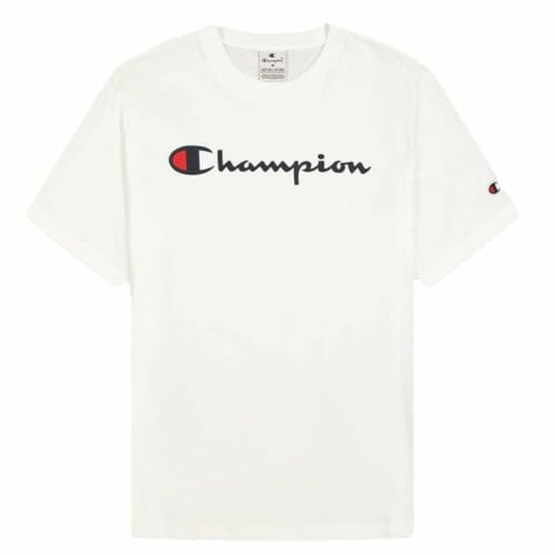 Champion Ss Tee 220256 Kurzarm-T-Shirt für Herren, Weiß, Marke: Champion – EAN: 8054041149848 – Größe: XL