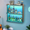 BEARUT 3 Tier Floating Shelf with Light LED Wall Mounted Wooden Vertical Lack Shelf with LED Gaming Room Shlef Wall Decor Shelves for Living Room Bedroom