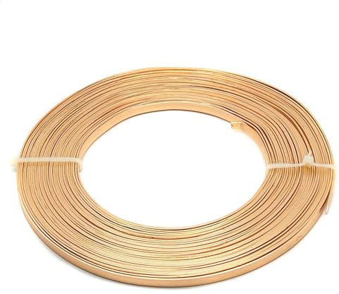 Alambre Plano de Aluminio 5mm de Ancho por 10 metros. Alambre Plateado de Bisutería Accesorios Metálicos para Manualidad de Artesanía. Aluminio Plano Colores (Cobre)