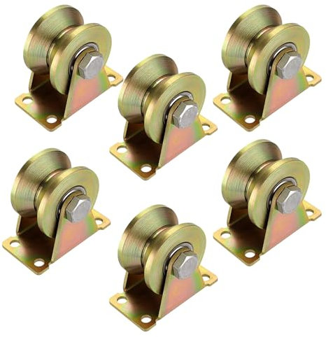 Umlenkrollen für Seile, 6 Stück V Nut Rollenrad für Zugseile, Rollläden, Wäscheleinen, Schienen, Industriemaschinen, 30mm