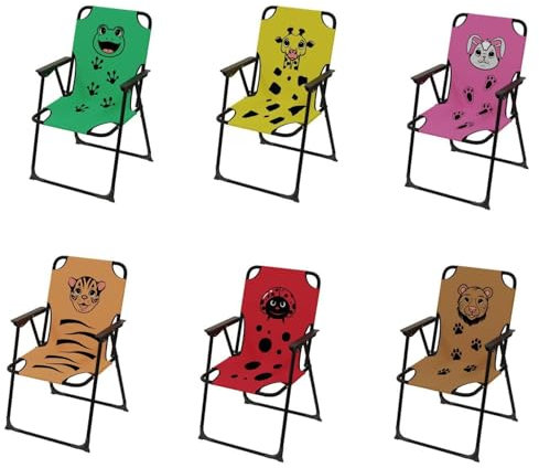 INDA-Exclusiv Chaise de camping pliable pour enfant - Charge maximale : 100 kg - Acier revêtu par pulvérisation - Design animal - Couleur : rose