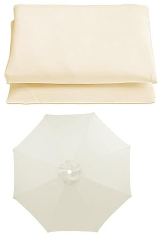 SMELEDFCFK Toile De Remplacement Pour Parasol 6 Baleines/8 Baleines Auvent De Parasol 200/230/250/270/300/350cm Toile De Parasol Rond Housse De Parasol De Table De March Protection UV(Beige,2.5m/8.2ft