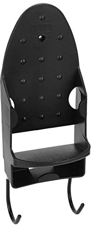 Ironing Board Holder Wall Mount, Over The Door Ironing Board with Hook 2 in 1 Wall Mounted Iron Rack Hanger for Home Bathroom (Black)
