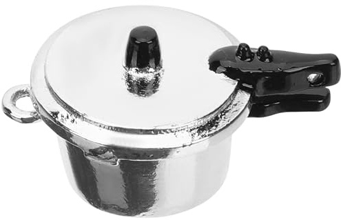 UPKOCH Mini Pressure Cooker Miniature Pretend Play Kitchen Appliances Toy House Kitchenware Pressure Cooker Toy Dollhouse Dollhouse Kitchen Cookware Cooker Alloy