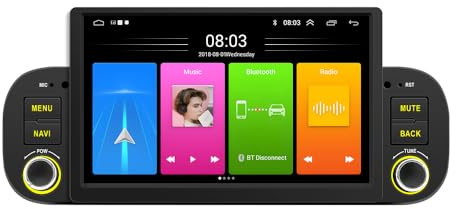 7 Zoll Android Autoradio mit Wireless Carplay Für FIAT Panda 312, 319 2012/02-2025/12,Auto Radio Bluetooth mit Bildschirm, Autoradio CarPlay Display mit Navi, WiFi, AM/FM/RDS