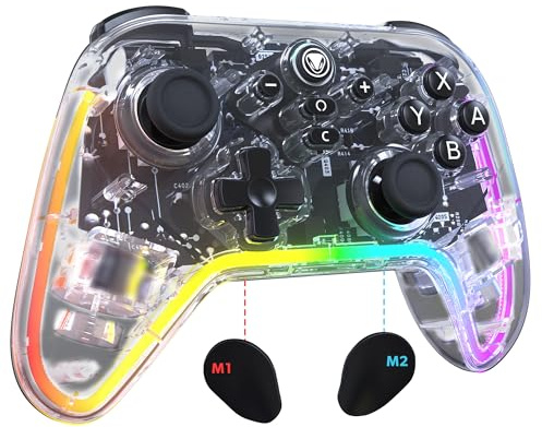 Snakebyte Gamepad PRO RGB S2 - transparent - Wireless Controller für Switch 2, Alle Original-Funktionen, Hall-Effekt-Sensoren, RGB-Licht, Volle Garantie, Deutscher Support, engineered in Deutschland