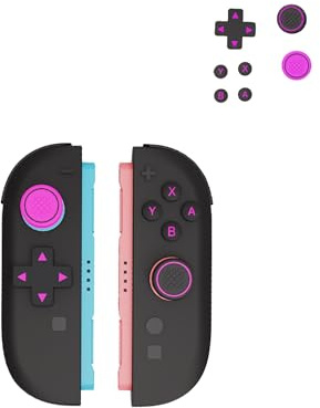 Accessoires pour manette Switch 2 NS2 – Capuchons de boutons en silicone D + couvre-joystick rond + autocollant de bouton ABXY antidérapant poignée de protection Violet
